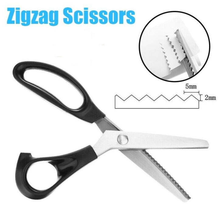 Stainless Steel Pinking Shears Precision Cutting Professional Sharpened Dressmaking Ergonomic Handle Heavy-Duty Tailor Shears