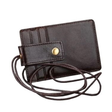 Men & Women Black Color Cow Leather Card Holder