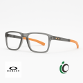Premium Oakley Rectangular Eyeglasses for Men - Stylish Matte Black Frame with Vibrant Orange Temples & Black Finish | Durable & Lightweight Design | Perfect for Everyday Wear | Irfan Optics.