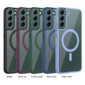 For Samsung Galaxy S22 Plus 5G Mobile Cover MagSafe Compatible Shockproof Transparent Slim Fit Wireless Charging supported Frosted Border Phone Back Case Mobile Cover-EGL.