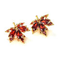Fashion New Red Maple Leaf Earrings Light Luxury Temperament Simple Personality Women Party Earrings-MINETTE. 