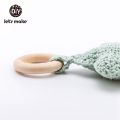 Let’s Make Baby Rattle Baby Bed Hanging Rattles Toys DIY Christmas Star BPA Free 1PC Weaving Crochet Wood Cotton Wooden Ring. 