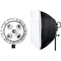 Godox TL-5 5in1 Bulb Head Multi-Holder Tricolor+Light Stand+softbox 60*60cm Camera Photography Lighting.