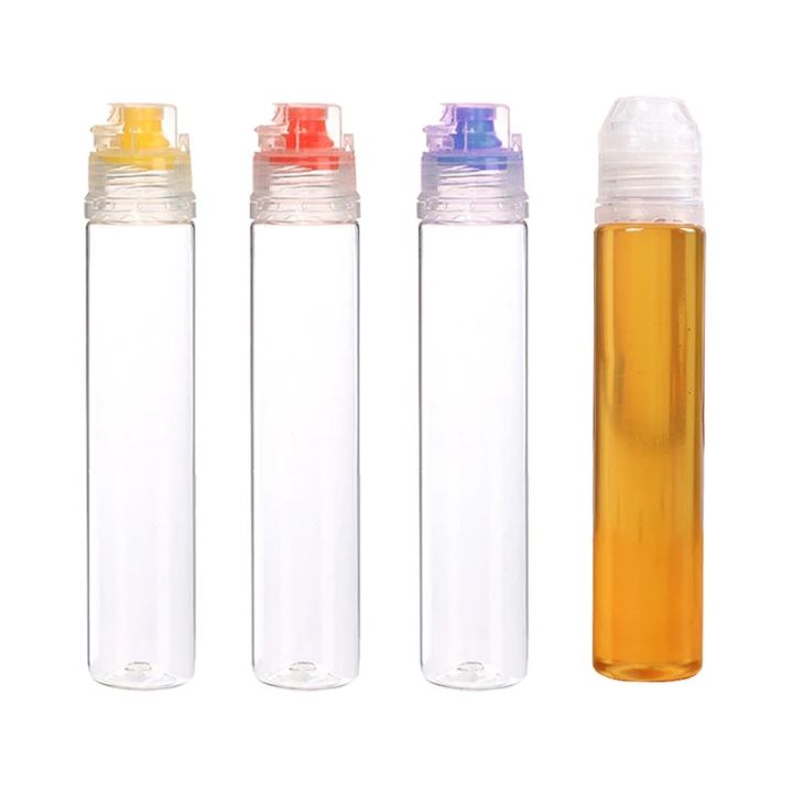 4pcs Plastic Honey Squeeze Bottles Salad Dressing Dispensers Refillable Condiment Containers Flip Cap Syrup/Sauce/Oil Squeezable