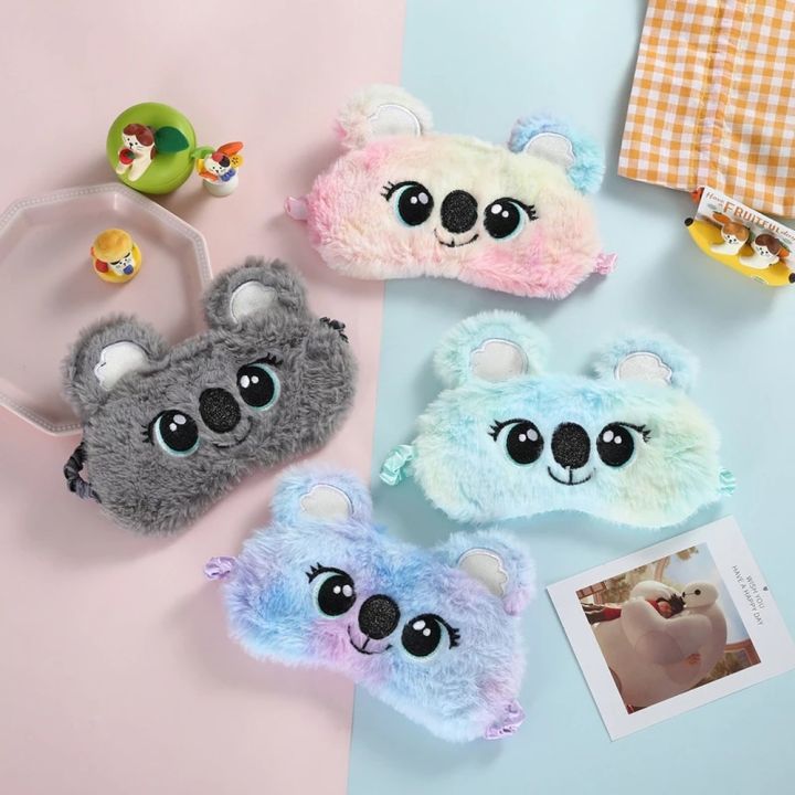 Cute Cartoon Plush Animal Koala Sleeping Eye Mask for Students Boys Girls Lightproof Blindfold Night Dream Healthy Eye Covers