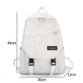 New Simple Canvas Backpack Solid Color School Shoulder Bag for Teenage Boys Girl Student Large Capacity Travel Bagpack. 