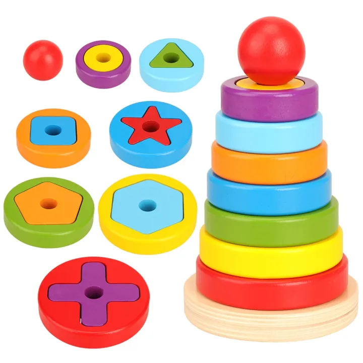 Baby%20Kids%20Wooden%20Rainbow%20Ring%20Geometric%20Building%20Blocks%20Stacking%20Game%20Puzzle%20Toy%20-%20Image%208