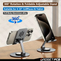 Aluminium Alloy 360° Rotating Folding Adjustable Phone Stand - Metal Holder for iPad, Tablet, Mobile.