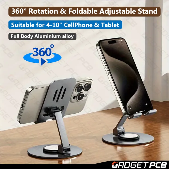 Aluminium%20Alloy%20360%C2%B0%20Rotating%20Folding%20Adjustable%20Phone%20Stand%20-%20Metal%20Holder%20for%20iPad,%20Tablet,%20Mobile%20-%20Image%202