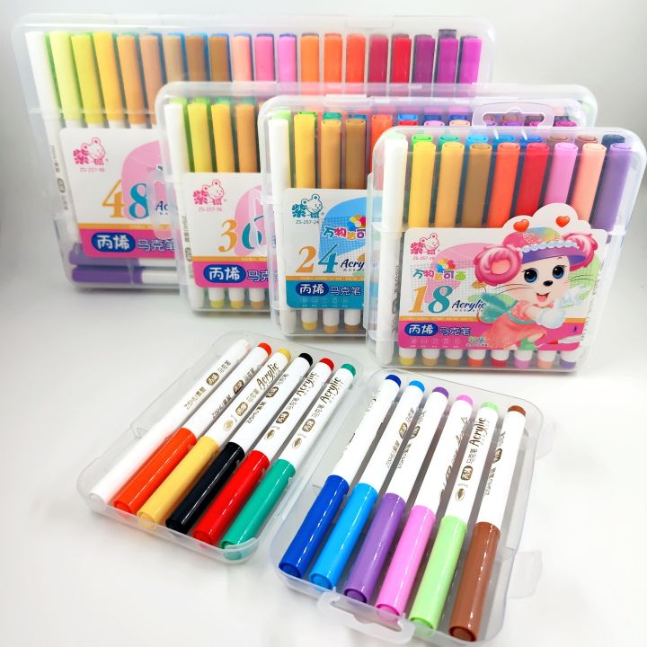 Purple Mouse Soft Head Acrylic Marker Pen Kindergarten Art Set Washable Painting Creative DIY Ceramic Graffiti Pen