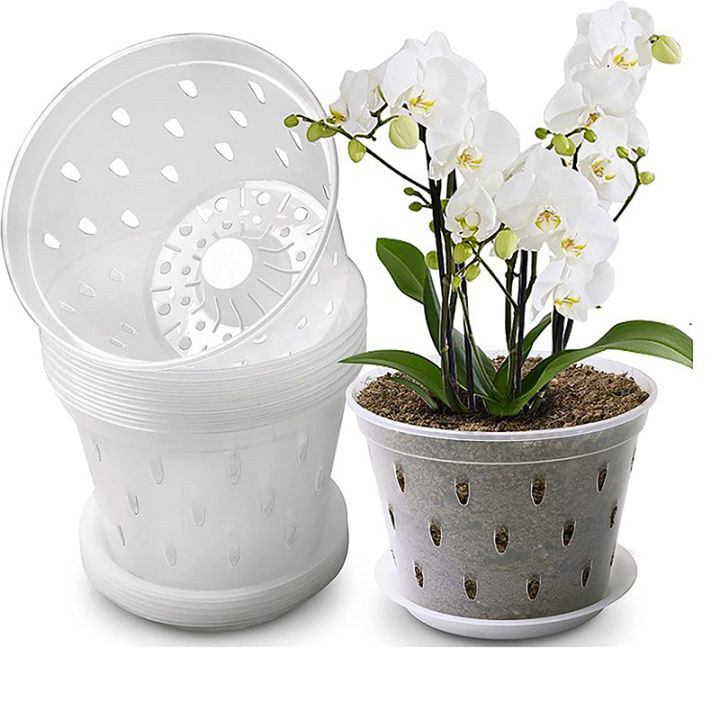 1Pc%20Flowerpot%20With%20Tray%20Planter%20Drainage%20Pots%20With%20Holes%20Transparent%20Orchid%20Pots%20Mystic%20-%20Image%202