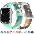 Printed Floral Strap For Apple Watch Ultra Band 49mm 41mm 40mm 38mm 45mm 44mm 42mm Silicone Bracelet IWatch Series 9 8 7 SE 6 5 4 3 2 1. 