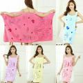 Women Bathrobe & Wearable Towel Dress | Terry Cloth Kimono Robe for Bathroom, Beach & Spa.
