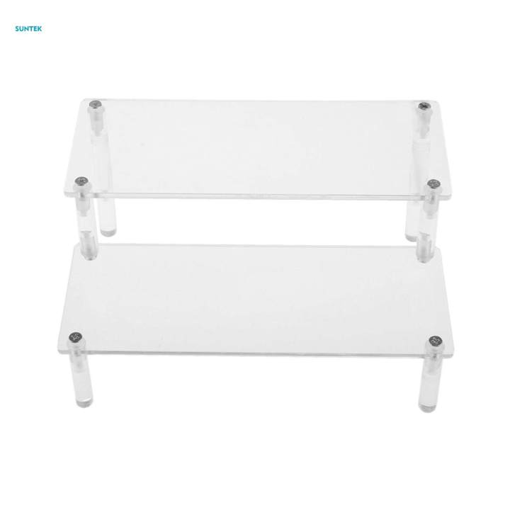 2Pcs Tier Acrylic Rack Perfume Makeup Organizer Risers Shelves Showcase