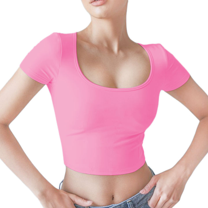Exclusive Imported Premium Quality Super Soft Polyester Crop Top T-shirt for Girls/Women