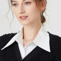 Detachable Collar Women's Korean-Style Versatile Large Pointed Collar Autumn Winter and Spring Matching Sweater Sweater Casual Shirt Pointed Collar Fake Collar. 