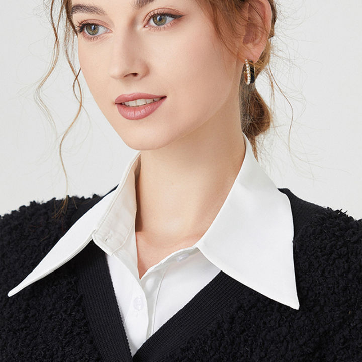 Detachable%20Collar%20Women's%20Korean-Style%20Versatile%20Large%20Pointed%20Collar%20Autumn%20Winter%20and%20Spring%20Matching%20Sweater%20Sweater%20Casual%20Shirt%20Pointed%20Collar%20Fake%20Collar%20-%20Image%202
