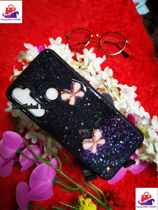 Ladies Cover For Realme 5i / Realme 6i With 3D Stone Butterfly & Glitter Case For Realme 5i Back Cover