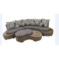 CORNER/Oval Shape SOFA S-990 Segun WOOD SOFA,Wood Color. 