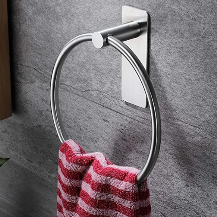 Towel%20Ring/Hand%20Towel%20Holder%20-%20Self%20Adhesive%20Round%20Towel%20Rack%20Hand%20Towel%20Bar%20for%20Bathroom,%20Stainless%20Steel%20Black%20-%20Image%207