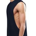 Men's Fitness Sleeveless Vest With Extreme Dropped Armhole Crew Neck Regular Fit Shirts TaTops. 