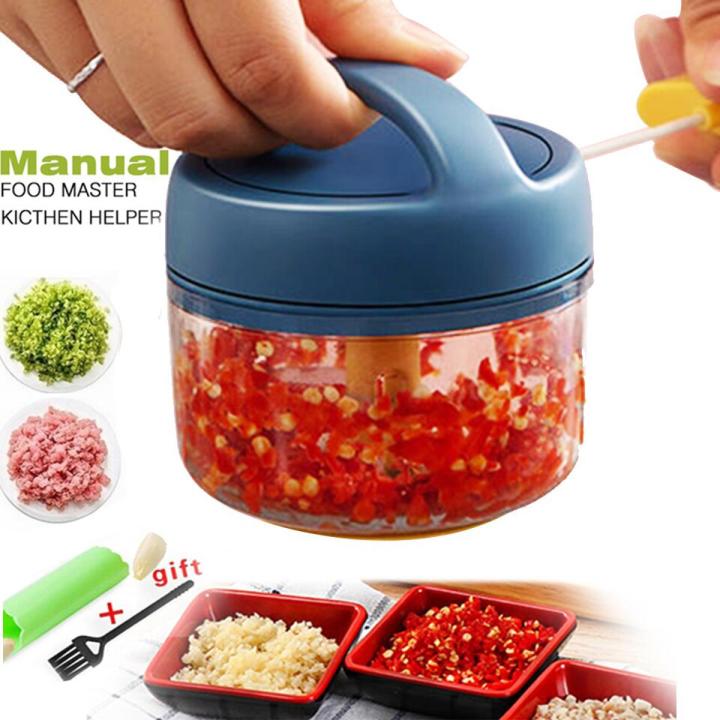 New 5Style Manual Vegetable Fruit Cutter Processor Chopper Garlic Food Twist Shredder Meat Blender Crusher Kit-Style-C