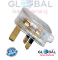 Super Star 3 Pin Flat Plug (13a) Transparent Heavy duty (1Pcs). 