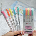 5Pcs/set Cute Macaron Double Headed Highlighters Water-based Ink Planner Journaling Fluorescent Highlighter Note-taking Highlighters School Office Supplies.