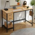 Metal Frame Computer Desk – Working Table with 2 Drawers & 1 Shelf for Home Office. 