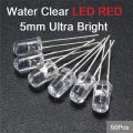 Water Clear LED Red 5mm Ultra Bright-50Pcs. 