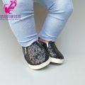 【The road to happiness Store】43cm  babe doll shoes black golden color 18 inch girl doll casual sneacker shoes toys shoes. 
