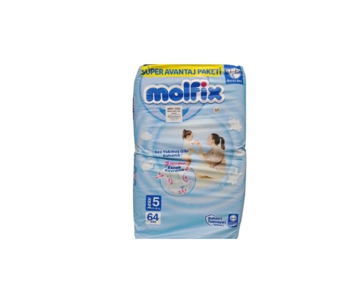 Molfix Baby Diaper Belt 5 Junior (11-18 kg) 64 Pcs Pack, Made in Turkey