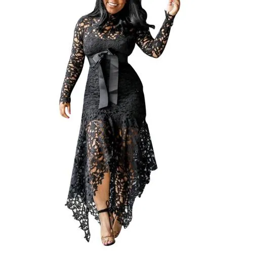Knot%20Belt%20Irregular%2070%25%20Hot%20Selling%20Women's%20Long%20Sleeve%20Butterfly%20Hem%20Lace%20Bodycon%20Dress%20-%20Image%207