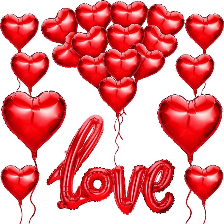 1 Set Room Decoration Balloon Accessories I Love You Kiss Me Lips Love Foil Balloon Red Love Letter Foil Balloon Wedding Valentines Day Decoration Balloon
