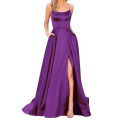 Light Blue Split Prom Long Dresses 2023 Elegant Women's Party Night Formal Maxi Evening Dress Spaghetti Straps Vestidos Robe. 