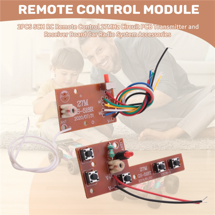 2PCS%205CH%20RC%20Remote%20Control%2027MHz%20Circuit%20PCB%20Transmitter%20and%20Receiver%20Board%20Car%20Radio%20System%20Accessories%2020-25M%20-%20Image%202