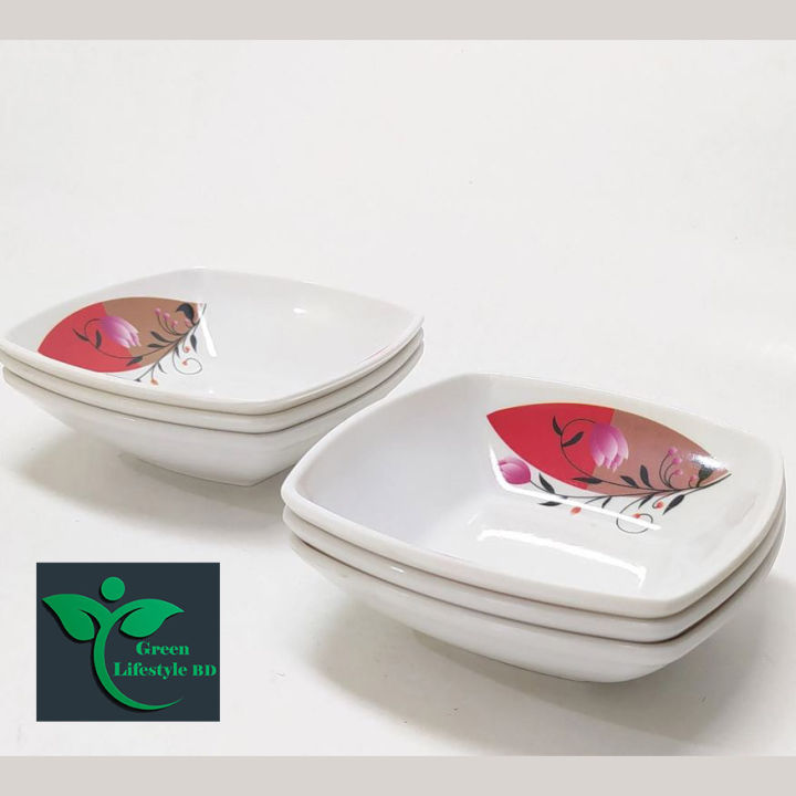 Melamine 6 Piece Bowl/bati 5 inch square melamine bowl Multi design print.