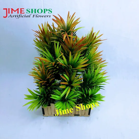 Artificial%20Grass%20Plant%20In%20wooden%20tob-%20Home%20Decoration%20Item%20-%20Image%203