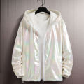 Sunnyheart Men Summer Jacket Long Sleeve Elastic Cuff Hood Sun Protection Jacket. 