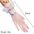 Full Finger Bow Lace Net Hand Gloves For Women's - Stylish Bow Lace Net Hand Gloves For Girl's & Women's. 