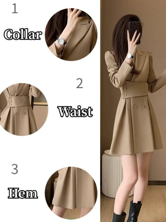 Office%20Lady's%20Long%20Sleeve%20Dresses%20Women%20Young%20Elegant%20Fashion%20Notched%20Autumn%20New%20Simple%20Chic%20High%20Waist%20Korean%20Version%20All-match%20-%20Image%206