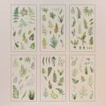 6 pcs/pack Adhesive PVC Plant Flower Sticker Journal Supplies DIY sticker Vintage Transparent Flower Stickers Waterproof Clear PET Scrapbook Stickers Album.