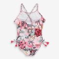 1-5 Yrs Summer Baby Printing Swimsuit for Girls Skinny One-piece Beach Bikini Swimwear Cute Cartoon Kids Swimming Outfits. 