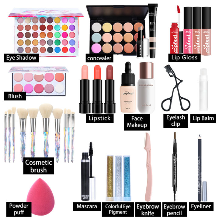 POPFEEL%2025/16/8%20Pcs%20Makeup%20Set%20KIT014%20POPFEEL%20All%20In%20One%20Makeup%20Kit%20Eyeshadow%20Lip%20Gloss%20Lipstick%20Brushes%20Eyebrow%20Concealer%20Lateil%20-%20Image%204