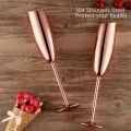 Set of 2 Stainless Steel Flutes Gles Rose Unbreakable Shatterproof.