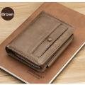 High Quality Carrken New Fashion Retro PU Leather Short Wallet Men 3 Fold Card Holder Multi-card Coin Purse.