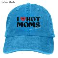 【Nice Day Toy Findings Store】(NEW)I Love Hot Dads I Heart Dads Love Hot Dads Hat Cap Adjustable Washable Cowboy Hat Denim Cap for Man.