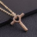 Vintage Punk Zircon Cross Pendant Necklace Stainless Steel Fashion Choker Collar Jewelry Birthday Gifts For Women Girls. 