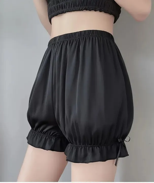 Women%E2%80%99s%20Silk%20Puffy%20Style%20Shorts%20with%20Ruffle%20Trim%20-%20Image%208