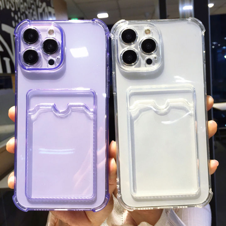 Alien%20Transparent%20Wallet%20Card%20Holder%20Case%20For%20iPhone%2014%20Pro%20Max%2015%2013%2012%2011%20X%20XS%20XR%207%208%20Plus%20Slot%20Bag%20Clear%20Shockproof%20Soft%20TPU%20Cover%20-%20Image%205